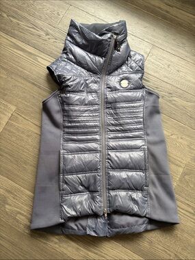 Noel Asmar | Duck Down Feather Quilted Puffer Vest Grey Blue Medium